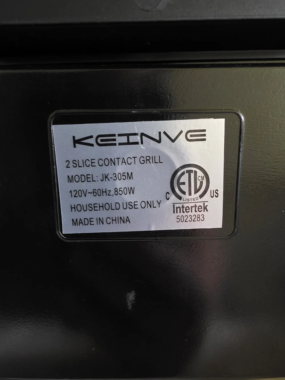 KEINVE 2-Slice Panini Press Grill & Sandwich Maker - Silver/Black